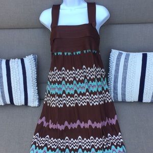 MISSONI Italy Orange Label Signature Zigzag Knit Dress